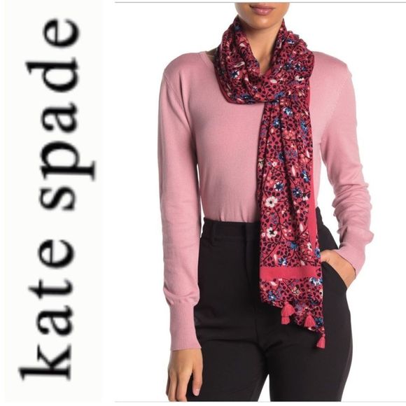 Kate Spade New York Ditsy Vine oblong Scarf - Picture 1 of 3